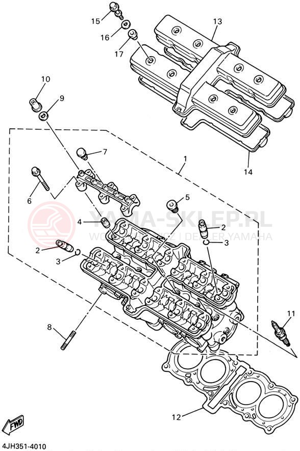 Schemat "głowica" do Yamaha YZF600R YZF600RPC/YZF600RP