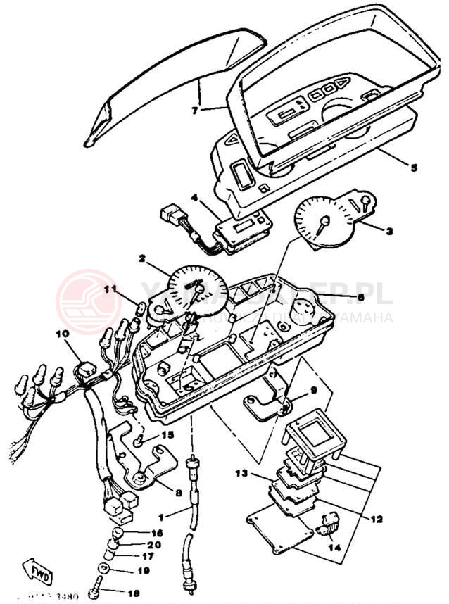 Schemat "licznik" do Yamaha XVZ12TK