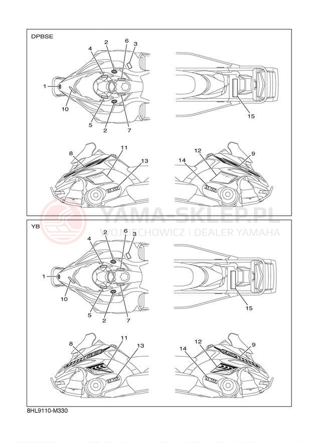 Schemat "naklejki" do Yamaha FX NYTRO XTX FX10XTDL/FX10XTDB