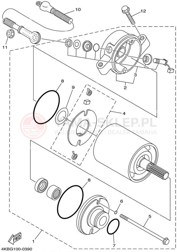 Schemat "rozrusznik" do Yamaha WOLVERINE YFM350FXP