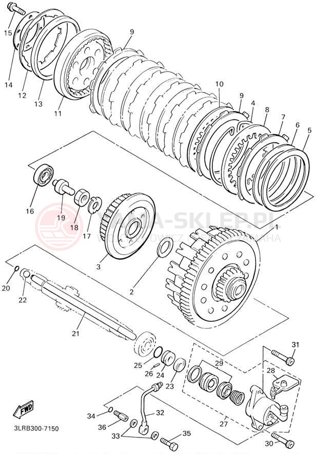 Schemat "sprzęgło" do Yamaha V-MAX VMX1200M/VMX1200MC