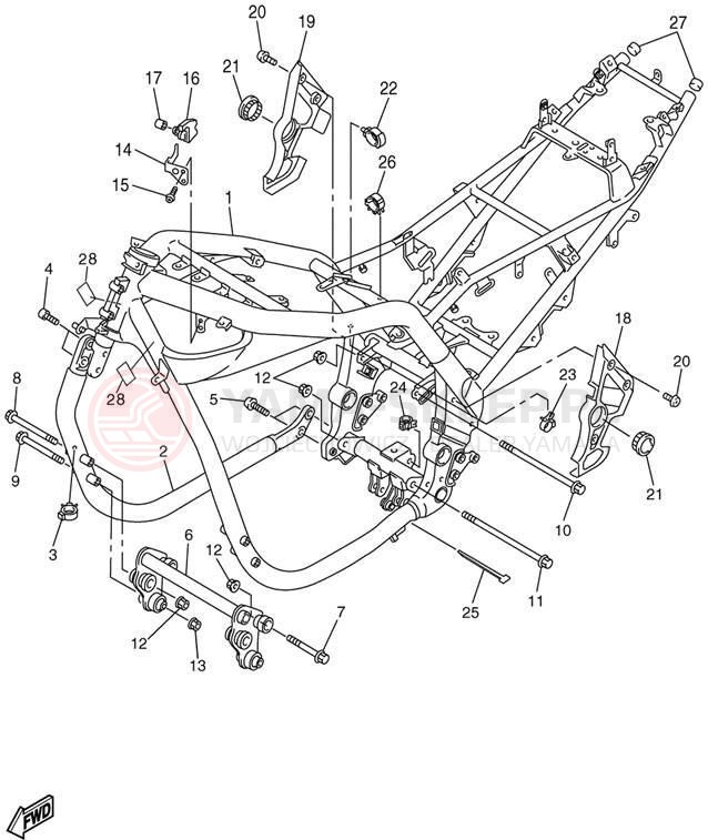 Schemat "rama" do Yamaha FZ1 FZS1000P/FZS1000PC