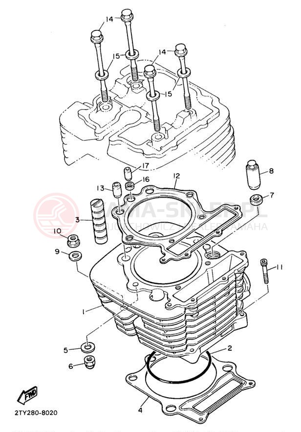 Schemat "cylinder" do Yamaha XT600EAC/XT600EA
