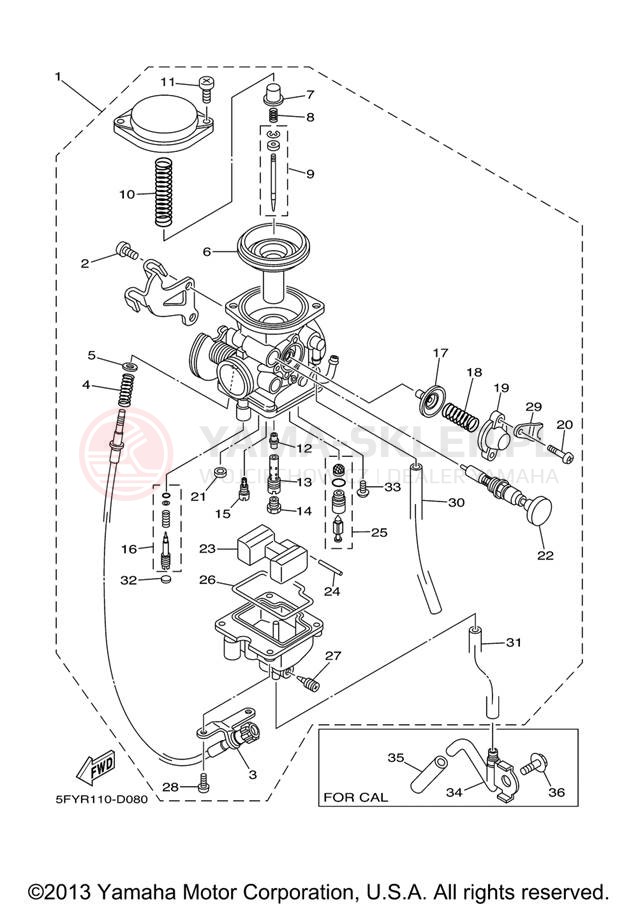 Schemat "Gaźnik" do Yamaha TW200 TW200V/TW200VC