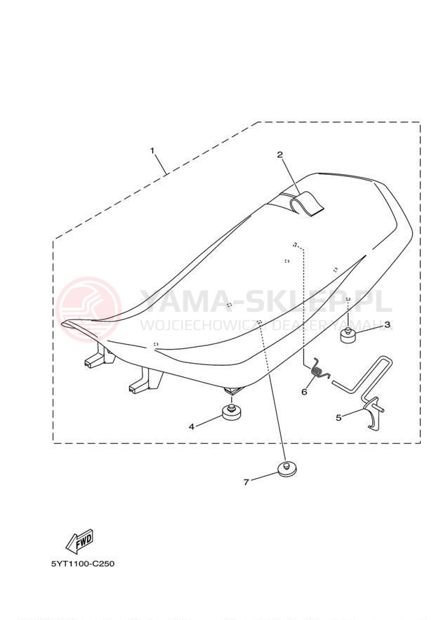 Schemat "siedzenie" do Yamaha RAPTOR 350 YFM35RXL/YFM35RXGY