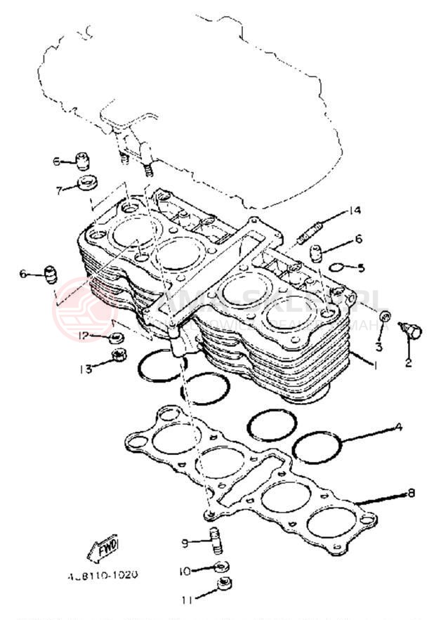 Schemat "cylinder" do Yamaha XJ550RJ