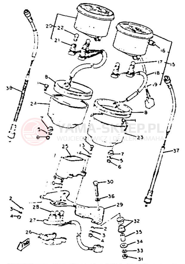 Schemat "Przędkościomierz" do Yamaha XS650H