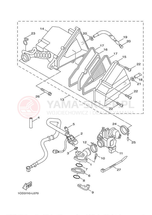 Schemat "Wtrysk paliwa" do Yamaha ZUMA 50 YW50FDR/YW50FDB