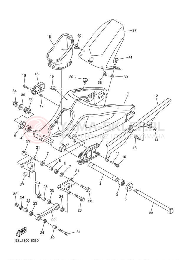 Schemat "wahacz" do Yamaha YZFR6 YZFR6R/YZFR6RC