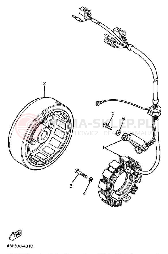 Schemat "prądnica" do Yamaha XT600W/XT600WC