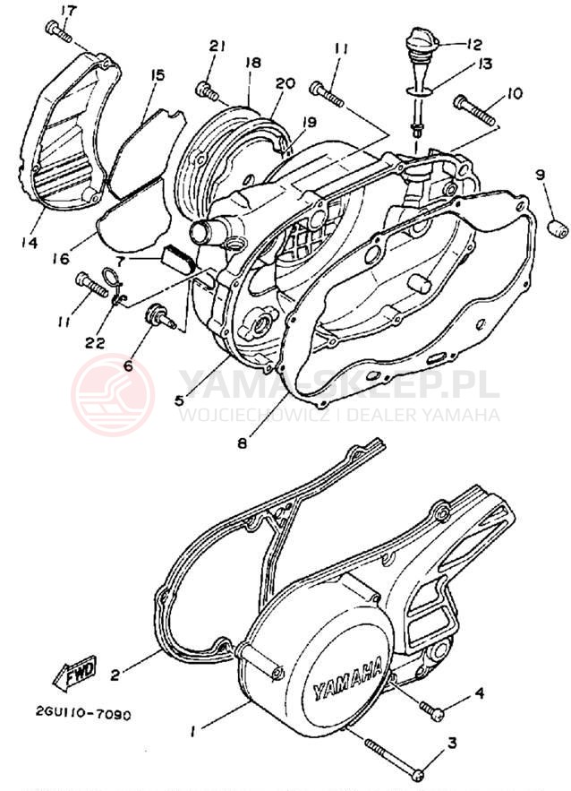 Schemat "Pokrywa silnika" do Yamaha BANSHEE YFZ350A