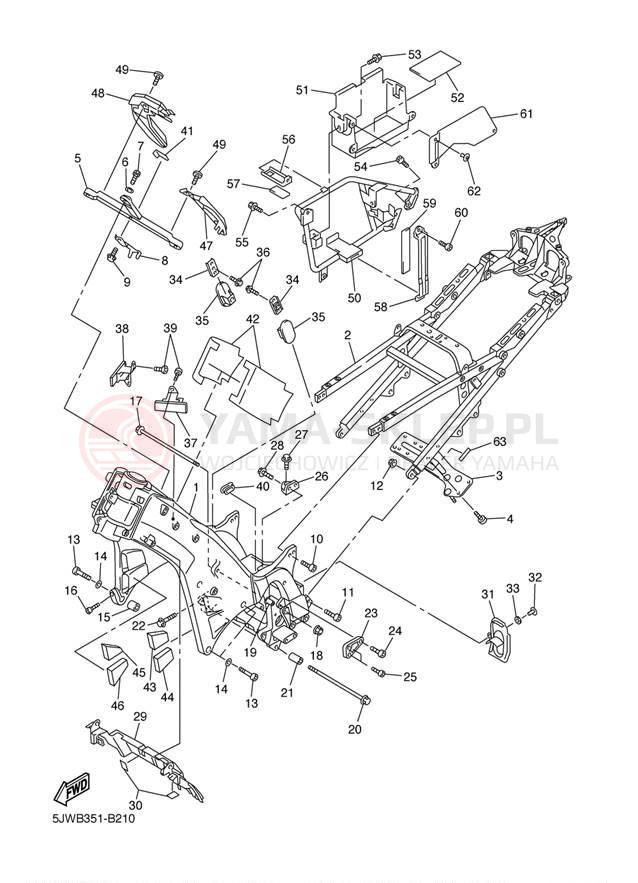 Schemat "rama" do Yamaha FJR1300 FJR1300S/FJR1300SC