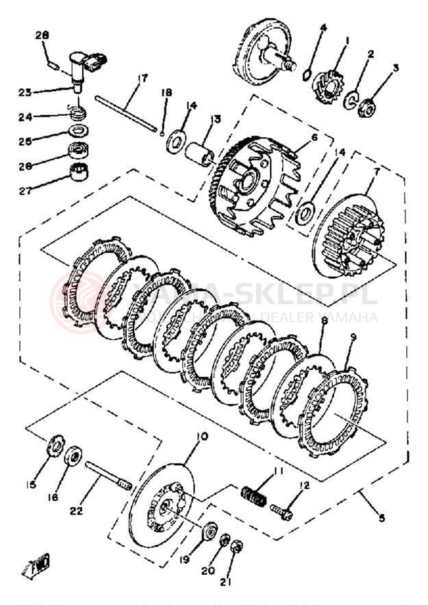 Schemat "sprzęgło" do Yamaha YZ125G
