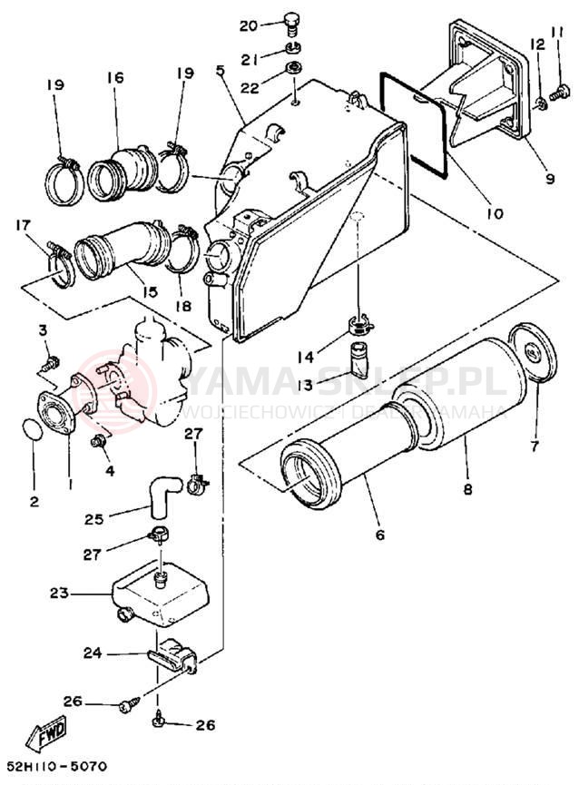 Schemat "Filtr powietrza" do Yamaha MOTO-4 YFM200N