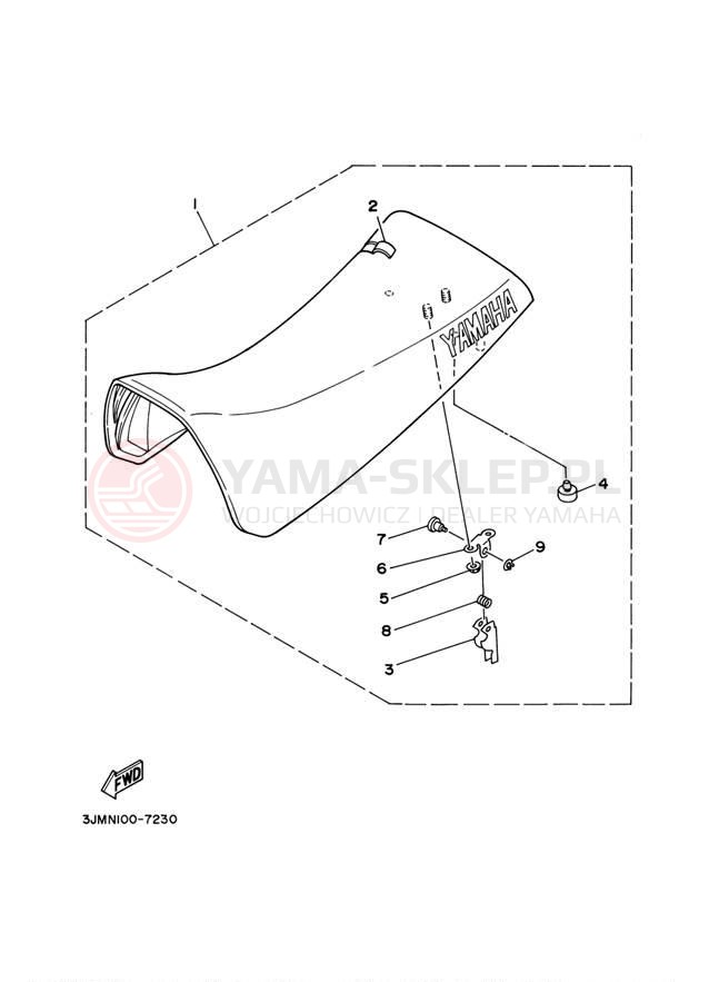Schemat "siedzenie" do Yamaha BLASTER YFS200N