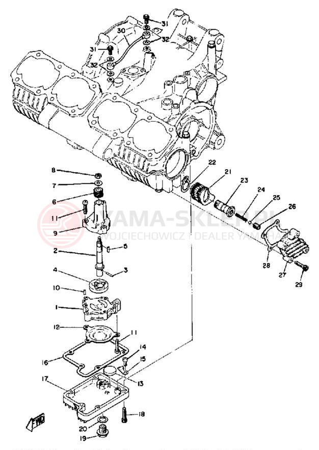 Schemat "Pompa olejowa" do Yamaha TZ750A