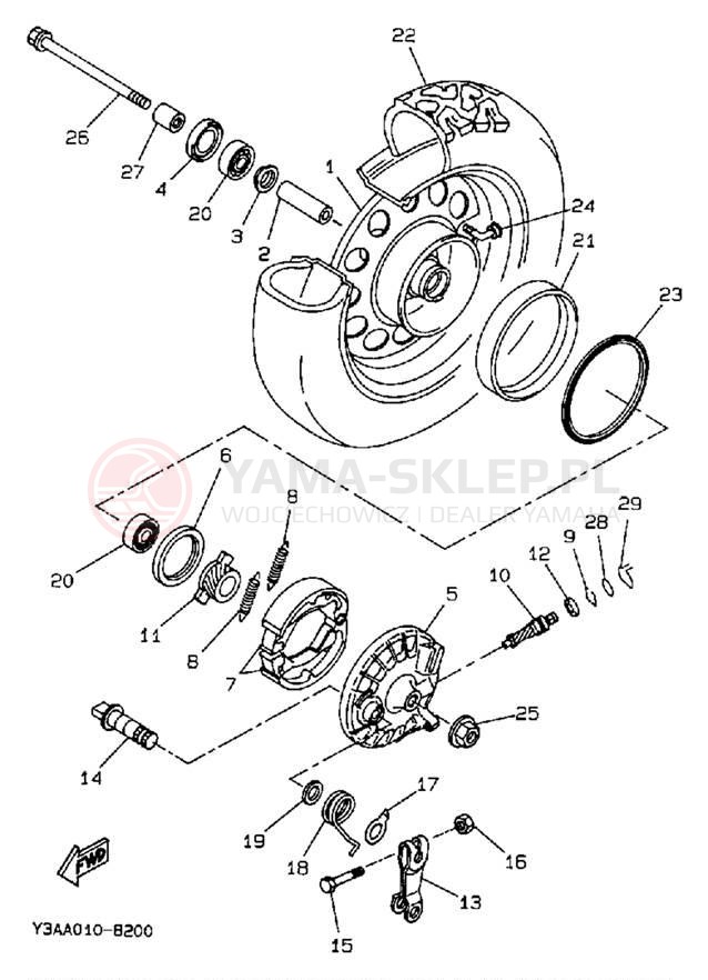 Schemat "Koło przód" do Yamaha ZUMA CW50TA