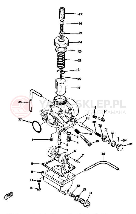 Schemat "Gaźnik" do Yamaha YZ80A