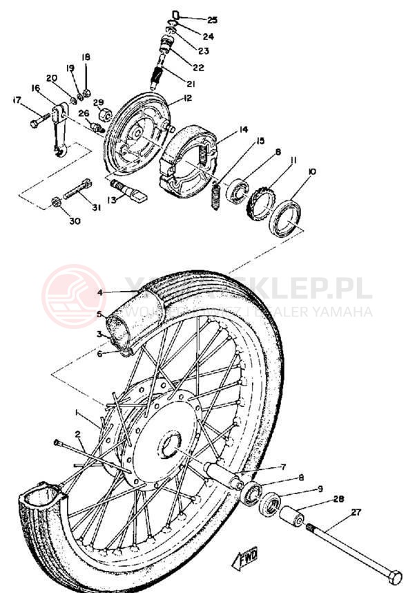 Schemat "Koło przód" do Yamaha G7S