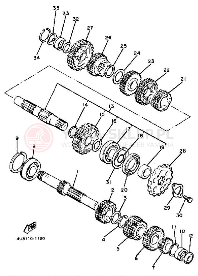 Schemat "Skrzynia biegów " do Yamaha XJ550RJ