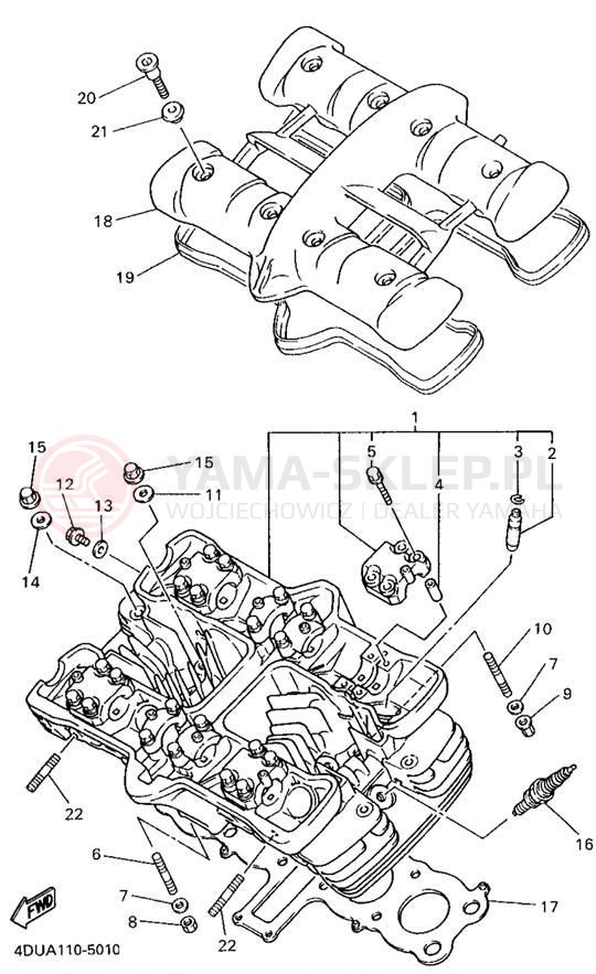 Schemat "głowica" do Yamaha SECA II XJ600SG/XJ600SGC
