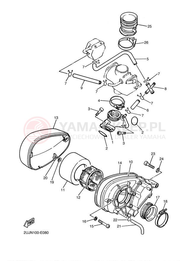 Schemat "Wtrysk paliwa" do Yamaha V STAR 250 XV250YR/XV250YCR