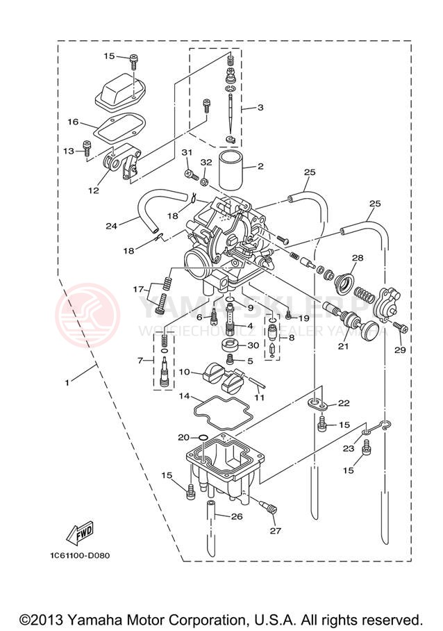 Schemat "Gaźnik" do Yamaha TT-R230 TTR230V