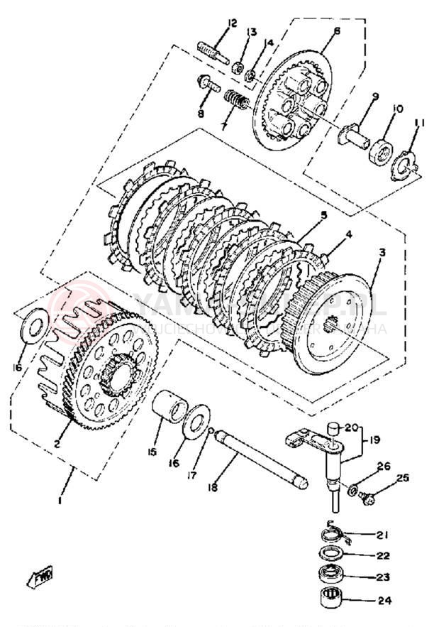 Schemat "sprzęgło" do Yamaha YZ250F