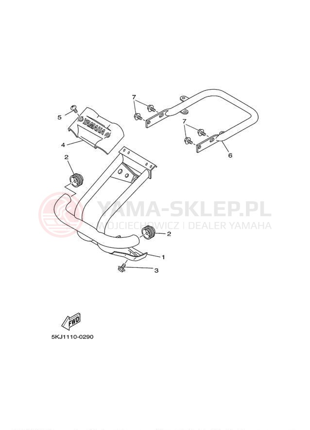 Schemat "osłona / stelaż" do Yamaha BLASTER YFS200U