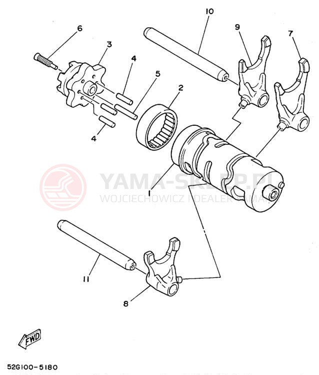 Schemat "Wodziki, automat" do Yamaha YFB250G_MNH