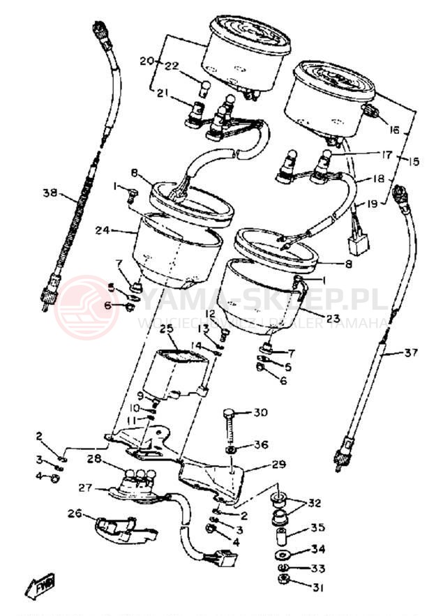 Schemat "Przędkościomierz" do Yamaha XS650SH