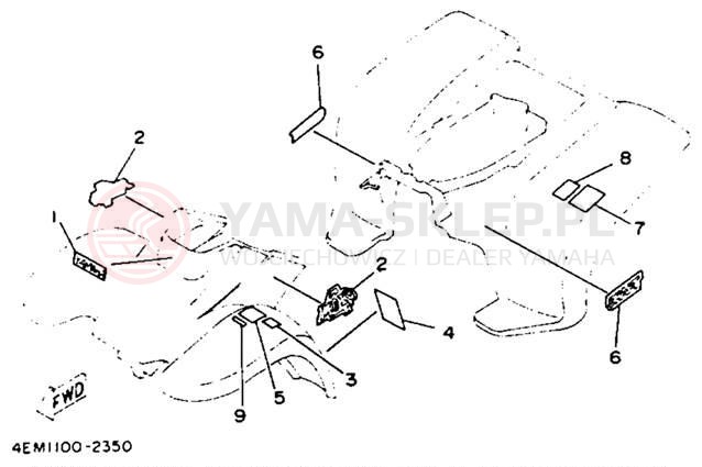 Schemat "naklejki" do Yamaha BADGER YFM80E