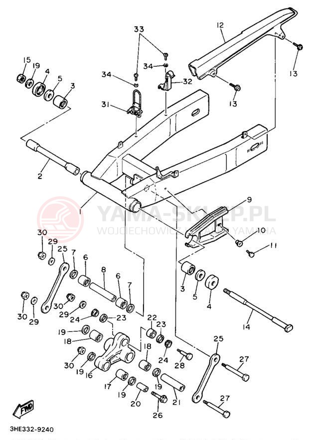 Schemat "wahacz" do Yamaha FZR600W