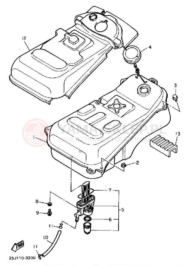 Schemat "Zbiornik paliwa" do Yamaha RIVA 180 XC180K/XC180KC