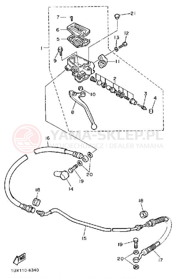 Schemat "Pompa hamulcowa przednia" do Yamaha FJ1200ADC/FJ1200AD