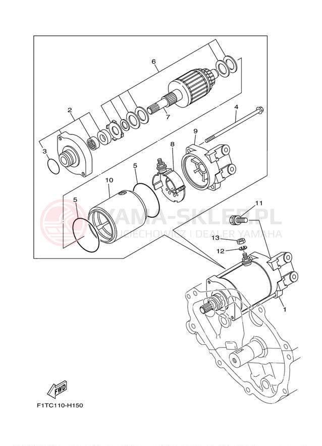 Schemat "rozrusznik" do Yamaha AR210 LAT1100AM