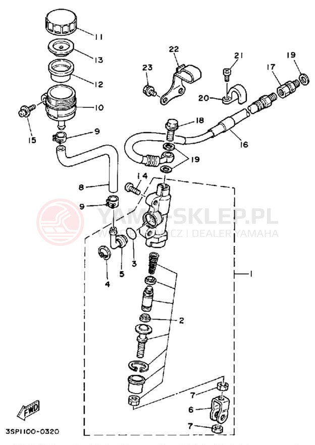 Schemat "Pompa hamulcowa tył" do Yamaha WR250ZD