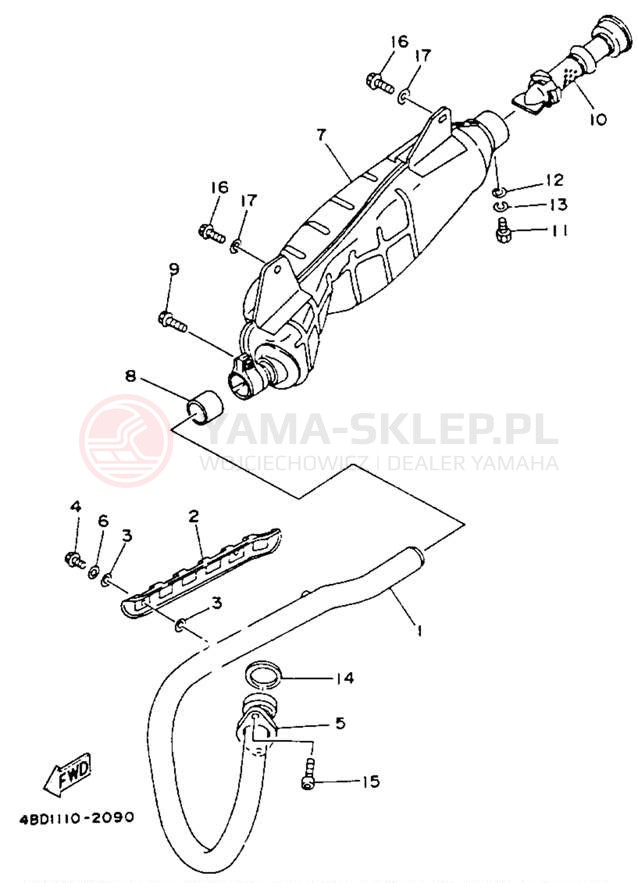 Schemat "Wydech końcowy" do Yamaha YFB250E_MN