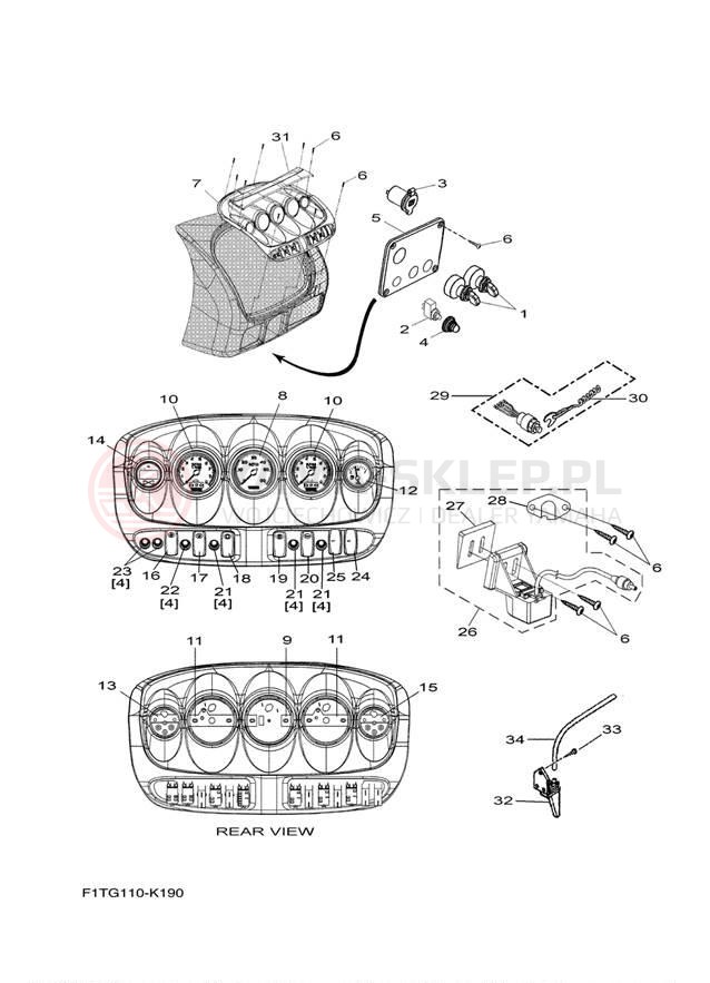 Schemat "układ elektryczny" do Yamaha AR210 FRT1100ALK