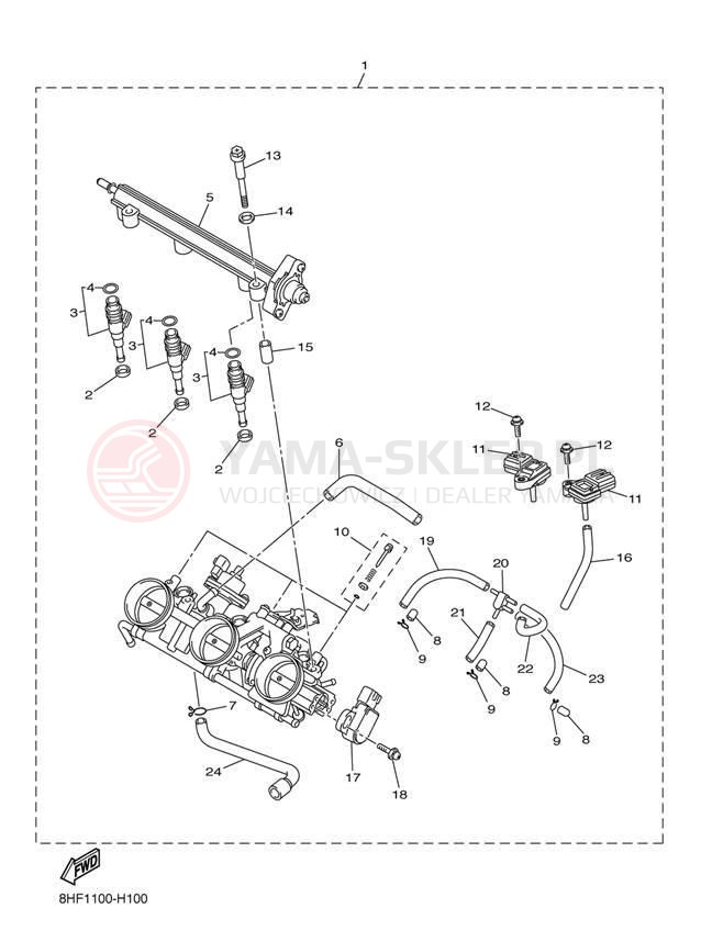 Schemat "Wtrysk paliwa" do Yamaha RS VECTOR RS90PER/RS90PEL