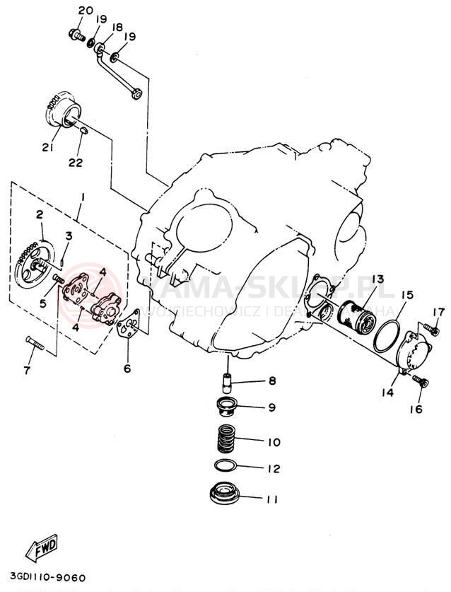 Schemat "Pompa olejowa" do Yamaha WARRIOR YFM350XF_M