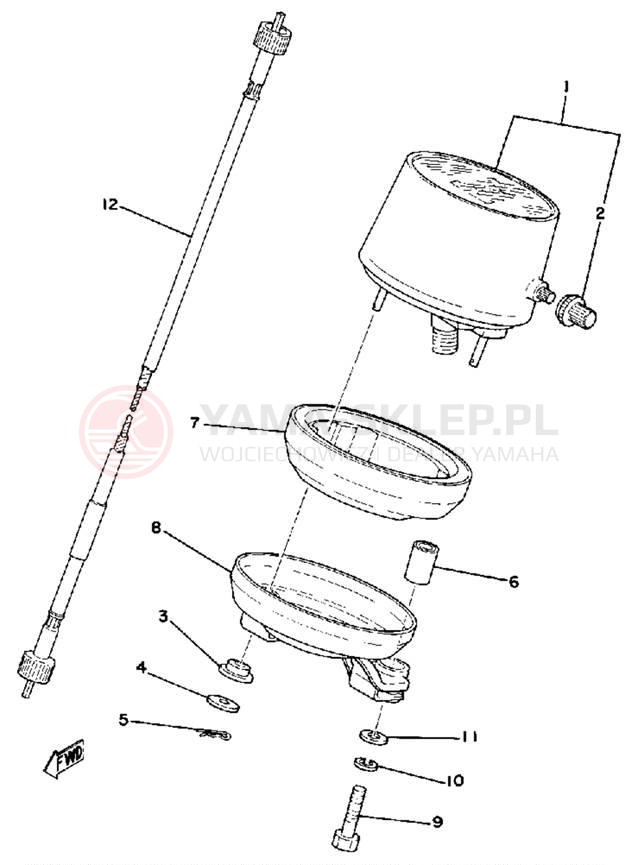 Schemat "Prędkościomierz" do Yamaha IT400D/IT250D