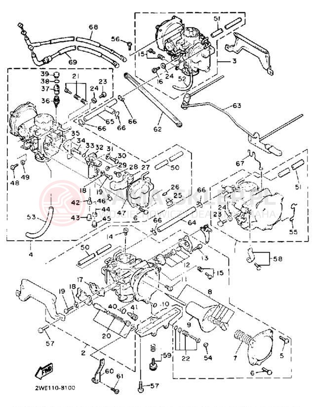 Schemat "Gaźnik" do Yamaha V-MAX 1200 VMX12W/VMX12WC