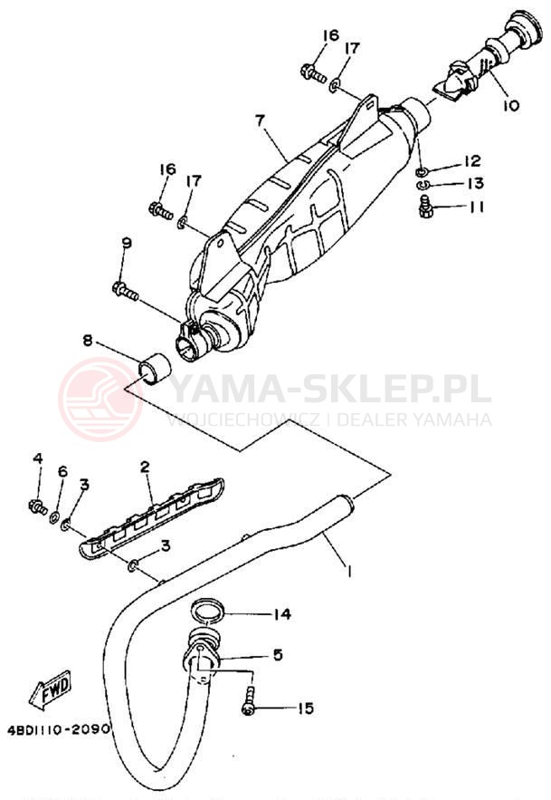 Schemat "Wydech końcowy" do Yamaha YFB250D_MN