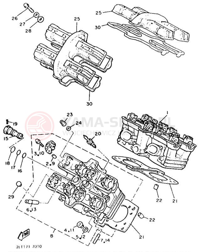 Schemat "głowica" do Yamaha V-MAX 1200 VMX12E/VMX12EC