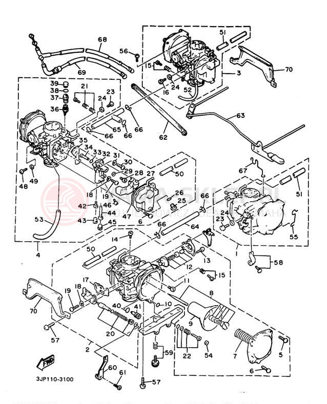 Schemat "Gaźnik" do Yamaha V-MAX 1200 VMX12JC/VMX12J