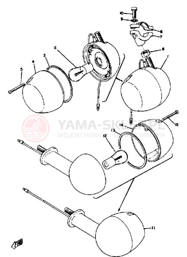 Schemat "kierunkowskazy" do Yamaha AT3_CT3 AT2/CT2