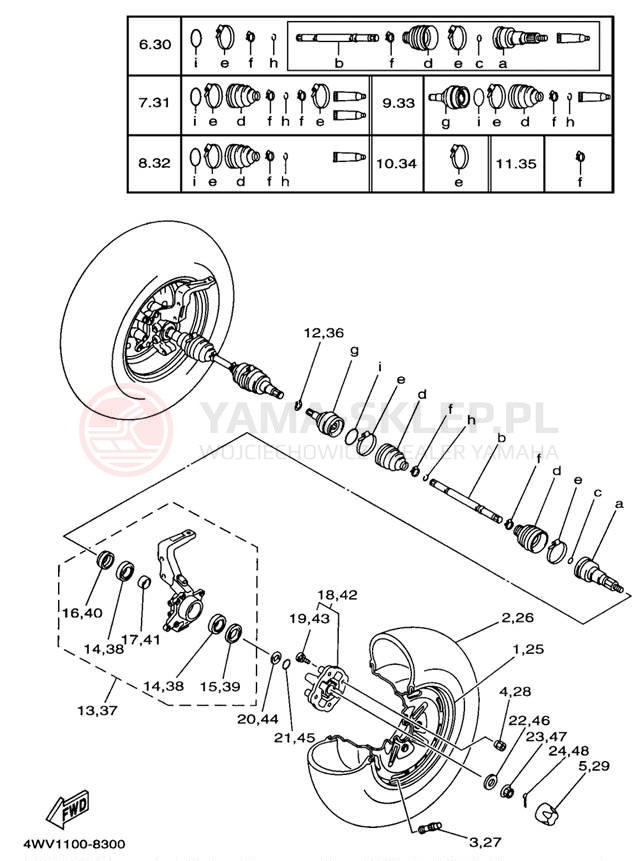 Schemat "Koło przód" do Yamaha GRIZZLY YFM600FWAK/YFM600FWAK