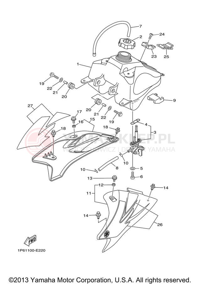 Schemat "zbiornik paliwa" do Yamaha TT-R50E ELECTRIC TTR50EV