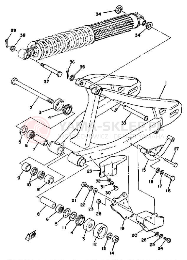 Schemat "wahacz" do Yamaha YZ125G